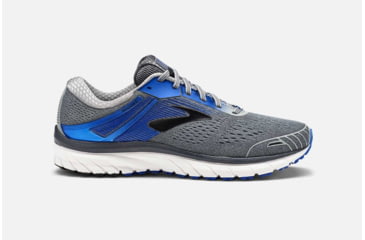 Image of Brooks Adrenaline GTS 18 Mens Road Running Shoes, Grey/Blue/Black, 7 US, Narrow, 1102711B015.070