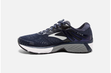 Image of Brooks Adrenaline GTS 18 Mens Road Running Shoes, Navy/Grey/Black, 8 US, Medium, 1102711D438.080