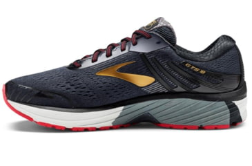 Image of Brooks Adrenaline GTS 18 Road Running Shoes - Normal - Mens, Black/Gold/Red, 9 US, 1102711D068.090