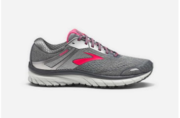 Image of Brooks Adrenaline GTS 18 Womens Road Running Shoes, Ebony/Silver/Pink, 5 US, Medium, 1202681B079.050