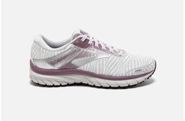 Image of Brooks Adrenaline GTS 18 Womens Road Running Shoes, White/Purple/Grey, 8.5 US, Medium, 1202681B104.085