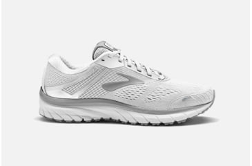 Image of Brooks Adrenaline GTS 18 Womens Road Running Shoes, White/White/Grey, 5 US, Medium, 1202681B146.050