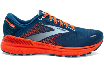 Image of Brooks Adrenaline GTS 22 Running Shoes - Mens, Blue/Light Blue/Orange, 10.0, 1103661D404.100