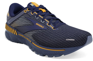 Image of Brooks Adrenaline GTS 22 Running Shoes - Mens, Peacoat/Grey/Sunflower, 11.0, 1103661D438.110