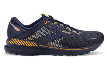 Image of Brooks Adrenaline GTS 22 Running Shoes - Mens, Peacoat/Grey/Sunflower, 11.0, 1103661D438.110