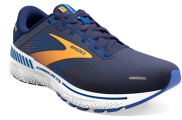 Image of Brooks Adrenaline GTS 22 Running Shoes - Mens, Medium, Peacoat/Orange/White, 15.0, 1103661D458.150