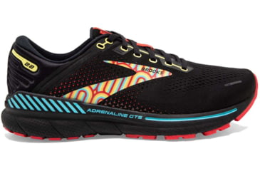 Image of Brooks Adrenaline GTS 22 Running Shoes - Womens, Medium, Black/Blue/Bittersweet, 6.0, 1203531B086.060
