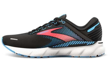 Image of Brooks Adrenaline GTS 22 Running Shoes - Womens, Medium, Black/Lake Blue/Coral, 10.5, 1203531B031.105