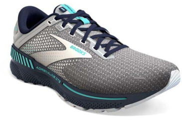 Image of Brooks Adrenaline GTS 22 Running Shoes - Womens, Medium, Grey/Peacoat/Aruba, 10.0, 1203531B036.100