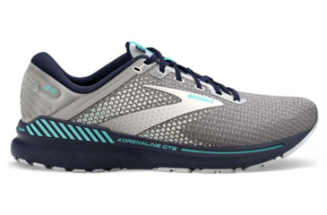 Image of Brooks Adrenaline GTS 22 Running Shoes - Womens, Medium, Grey/Peacoat/Aruba, 10.0, 1203531B036.100