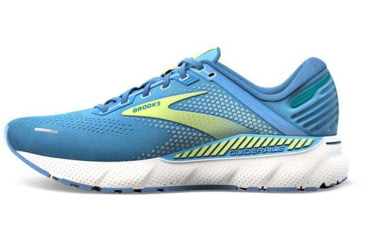 Image of Brooks Adrenaline GTS 22 Running Shoes - Womens, Medium, Silver Lake Blue/Green/White, 7.0, 1203531B415.070