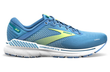 Image of Brooks Adrenaline GTS 22 Running Shoes - Womens, Medium, Silver Lake Blue/Green/White, 7.0, 1203531B415.070