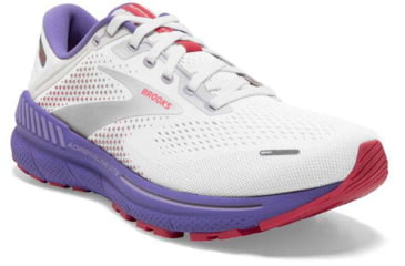 Image of Brooks Adrenaline GTS 22 Running Shoes - Womens, Medium, White/Coral/Purple, 10.0, 1203531B105.100