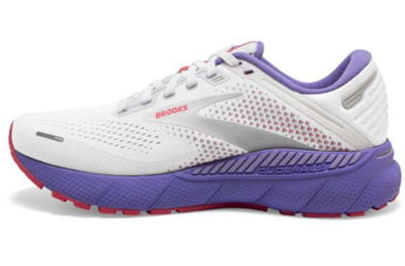 Image of Brooks Adrenaline GTS 22 Running Shoes - Womens, Medium, White/Coral/Purple, 10.0, 1203531B105.100