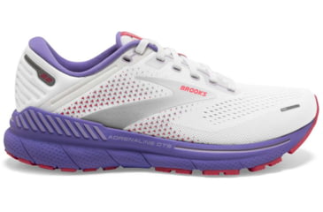 Image of Brooks Adrenaline GTS 22 Running Shoes - Womens, Medium, White/Coral/Purple, 10.0, 1203531B105.100