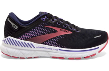 Image of Brooks Adrenaline GTS 22 Running Shoes - Womens, Medium, Black/Purple/Coral, 5.0, 1203531B080.050