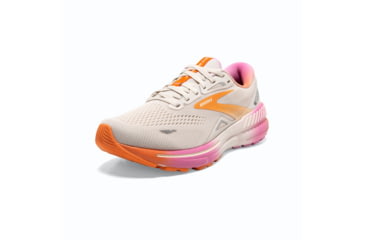 Image of Brooks Adrenaline GTS 23 Running Shoes - Womens, White Sand/Sunset/Fuchsia, 8.0, 1203811B117.080