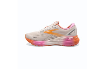 Image of Brooks Adrenaline GTS 23 Running Shoes - Womens, White Sand/Sunset/Fuchsia, 8.0, 1203811B117.080