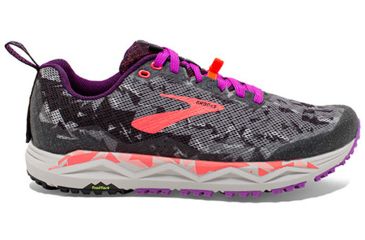 Image of Brooks Caldera 3 Trail Running Shoes - Womens, Black/Purple/Coral, Medium, 7.5, 1202881B080.075