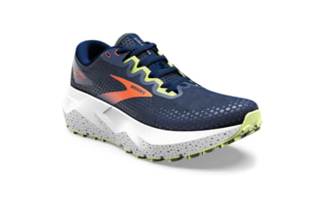 Image of Brooks Caldera 6 Running Shoes - Mens, Navy/Firecracker/Sharp Green, 9.5 Medium, 1103791D406.095