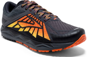 Image of Brooks Caldera Trail Runnig Shoe - Men's-Anthracite/Orange/Black-Medium-10.5