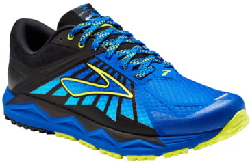 Image of Brooks Caldera Trail Running Shoe - Men's-Electric Blue/Lime Popsicle/Blue-Medium-11.5