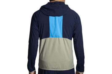 Image of Brooks Canopy Jacket - Mens, Navy/Spring Break/Pebble, L, 211385465.035