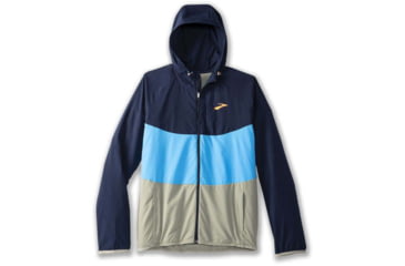 Image of Brooks Canopy Jacket - Mens, Navy/Spring Break/Pebble, L, 211385465.035