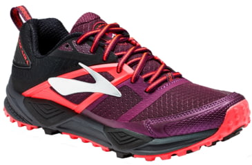 Image of Brooks Cascadia 12 Trail Running Shoe - Women's-Pickled Beet/Black/Fiery Coral-Medium-11