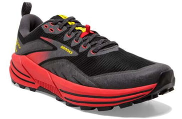 Image of Brooks Cascadia 16 Running Shoes - Mens, Black/Fiery Red/Blazing Yellow, 10.0, 1103761D035.100