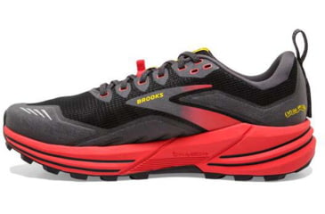 Image of Brooks Cascadia 16 Running Shoes - Mens, Black/Fiery Red/Blazing Yellow, 10.0, 1103761D035.100