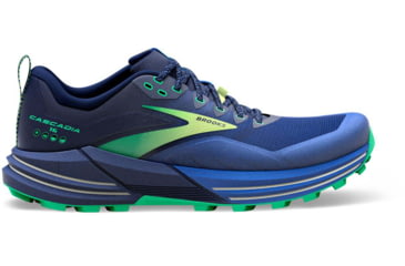 Image of Brooks Cascadia 16 Running Shoes - Mens, Blue/Surf the Web/Green, 9.0, 1103761D403.090