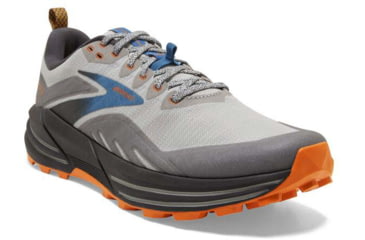 Image of Brooks Cascadia 16 Running Shoes - Mens, Wide, Oyster Mushroom/Alloy/Orange, 12.0, 1103762E038.120