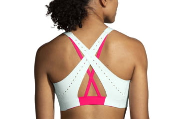 Image of Brooks Dare Strappy Run Bra 2.0 - Womens, Mint Mix/Hyper Pink, 40, 350088368.040AB