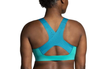 Image of Brooks Dare Zip Run Bra 2.0 - Womens, Nile Green/Lagoon/Light Mint, 34DE, 350083369.034DE