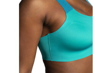 Image of Brooks Dare Zip Run Bra 2.0 - Womens, Nile Green/Lagoon/Light Mint, 34DE, 350083369.034DE