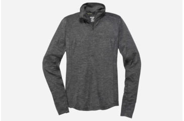 Image of Brooks Dash Women's 1/2 Zip Running Long Sleeve Top, Heather Asphalt, Medium 220977-Heather Asphalt-M