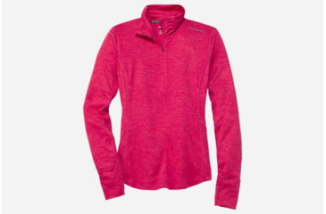 Image of Brooks Dash Women's 1/2 Zip Running Long Sleeve Top, Heather Race Pink, Medium 220977-Heather Race Pink-M