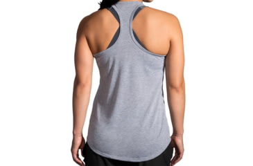 Image of Brooks Distance Graphic Tank Top - Womens, Heather Ash/Run Happy, M, 221369048.03
