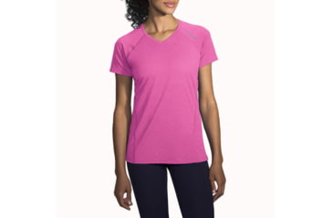 Image of Brooks Distance Short Sleeve Running Shirt - Women's-Heather Petal-Medium