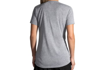 Image of Brooks Distance Short Sleeve Running Shirt - Womens, Heather Ash/Run, M, 221364026.03