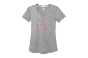 Image of Brooks Distance Short Sleeve Running Shirt - Womens, Heather Ash/Run, M, 221364026.03