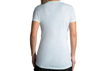 Image of Brooks Distance Short Sleeve Running Shirt - Womens, Mint/Run Happy, L, 221364337.035