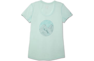 Image of Brooks Distance Short Sleeve Running Shirt - Womens, Mint/Run Happy, L, 221364337.035