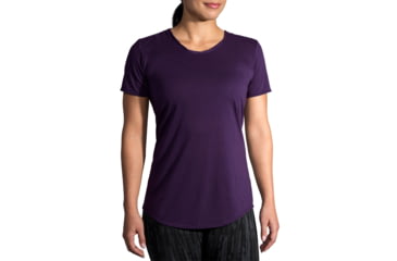 Image of Brooks Distance Short Sleeve Shirt - Womens, Berry, L, 221344508.035