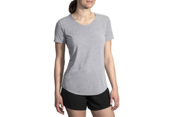 Image of Brooks Distance Short Sleeve Shirt - Womens, Heather Ash, L, 221344080.035