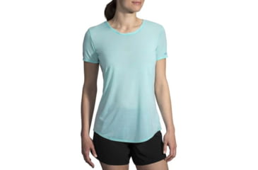 Image of Brooks Distance Short Sleeve - Womens, Heather Ice, Small, 221344445.025