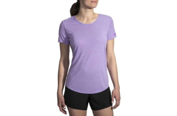Image of Brooks Distance Short Sleeve - Womens, Heather Lilac, Large, 221344551.035