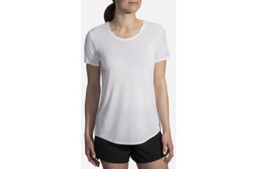 Image of Brooks Distance Short Sleeve - Womens, White, Medium, 221344100.030