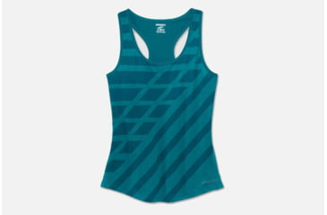 Image of Brooks Distance Women's Tank, Heather Ocean/Ocean Track, Extra Small 221260-Heather Ocean/Ocean Track-XS